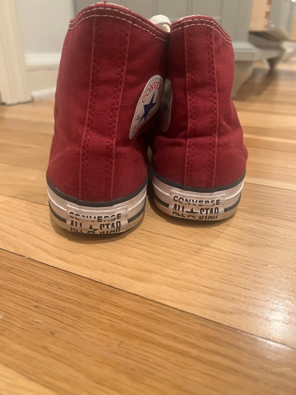 Converse Red High-Top Sneakers with White Accents - Picture 3 of 4